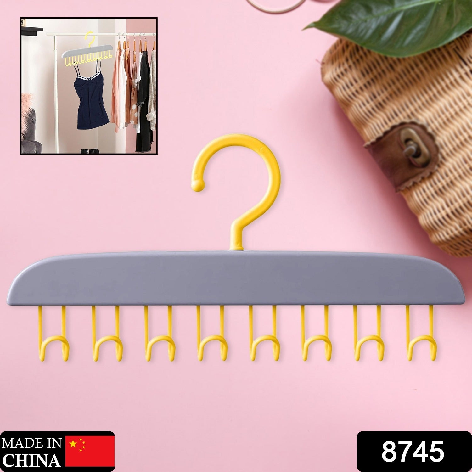 Plastic Organizer Hanger 360 Degree Rotatable Clothes Multifunctional with 8 Hooks Heavy Duty Clothing Tank Top Belt Towel Drying Rack Holder (1 pc) Plastic Organizer Hanger 360 Degree Rotatable Clothes Multifunctional with 8 Hooks Heavy Duty Clothing Tank Top Belt Towel Drying Rack Holder (1 pc)